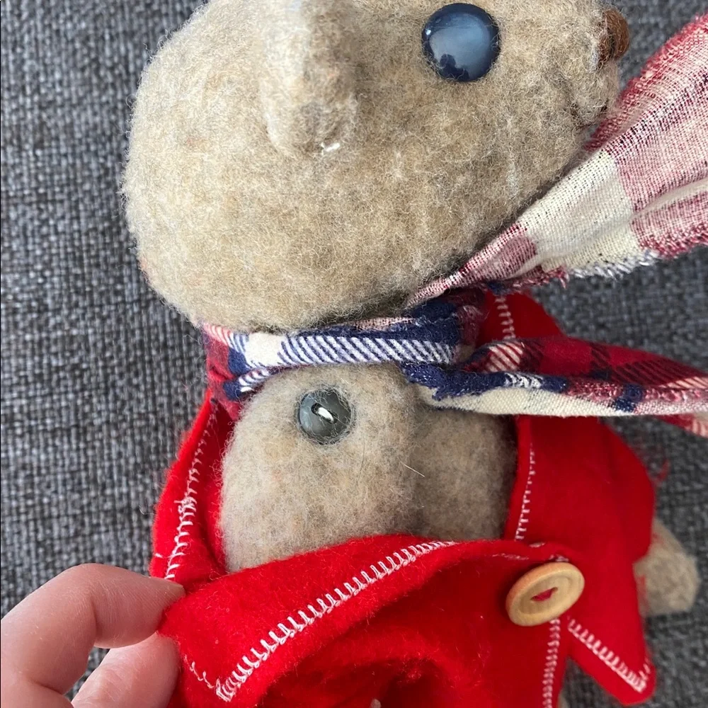 🧸 Beautiful Handmade Jointed Teddy Bear, Removable Coat & Scarf, Baby Gift